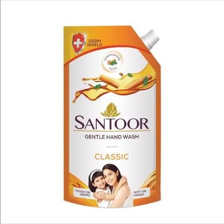 Santoor Classic Gentle Hand Wash - Sandalwood & Tulsi, 1200 ml