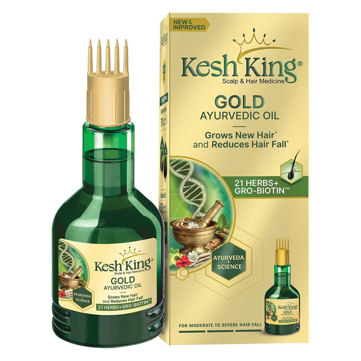 Kesh King Gold Ayurvedic Hair Oil With 21 Herbs and Gro-Biotin