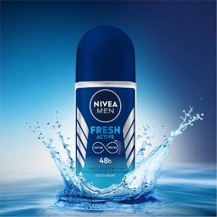 Nivea Fresh Active Men Deodorant Roll On - 48h Long lasting Freshness, 50 ml