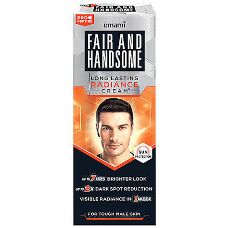 Fair And Handsome Long Lasting Radiance Cream, 2X Spot Reduction, 7 Hrs Brighter Look, Pro-Peptide Face Cream For Men, 60 g