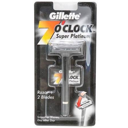 Gillette 7 O' Clock Razor & Blades - Super Platinum, 1 pc