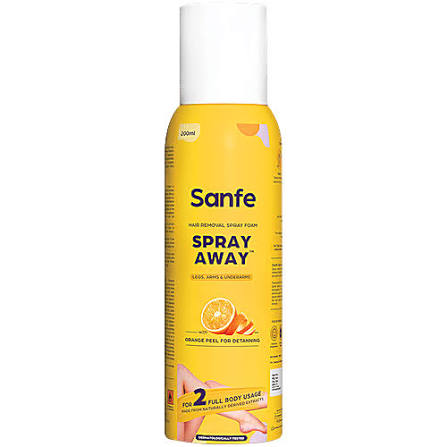 Sanfe Spray Away Hair Removal Spray Foam With Orange Peel