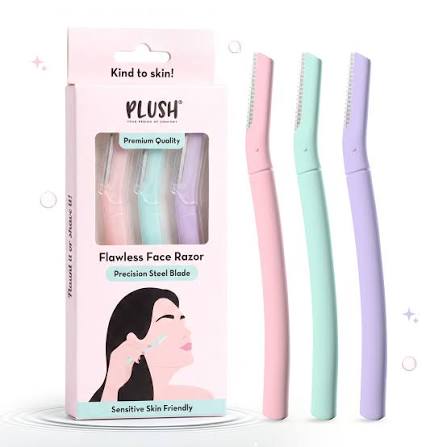 Plush Flawless Eyebrow & Face Razor With German Blade