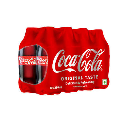 Coca Cola Zero Sugar Soft Drink, 250 ml (Pack of 8)