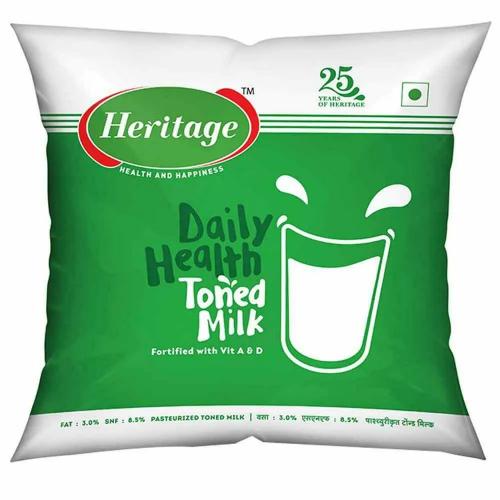 Heritage Daily Health Toned Milk, 500 ml Pouch