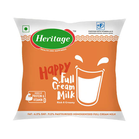 Heritage Full Cream Milk, 500 ml
