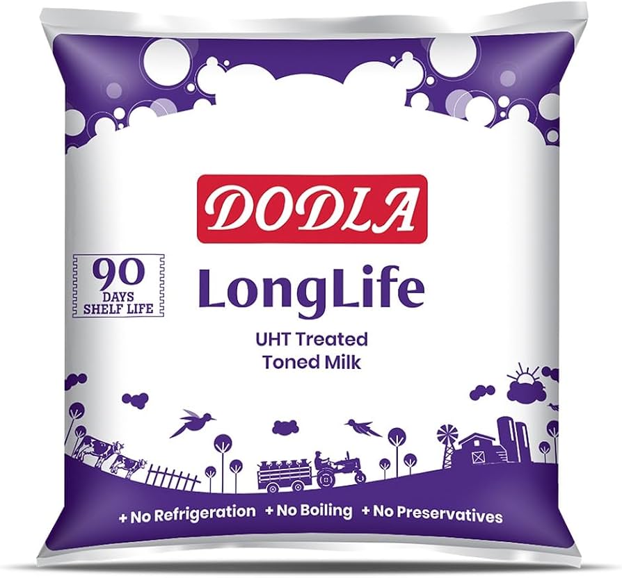 Dodla Long Life Toned Milk, 450 ml Pouch