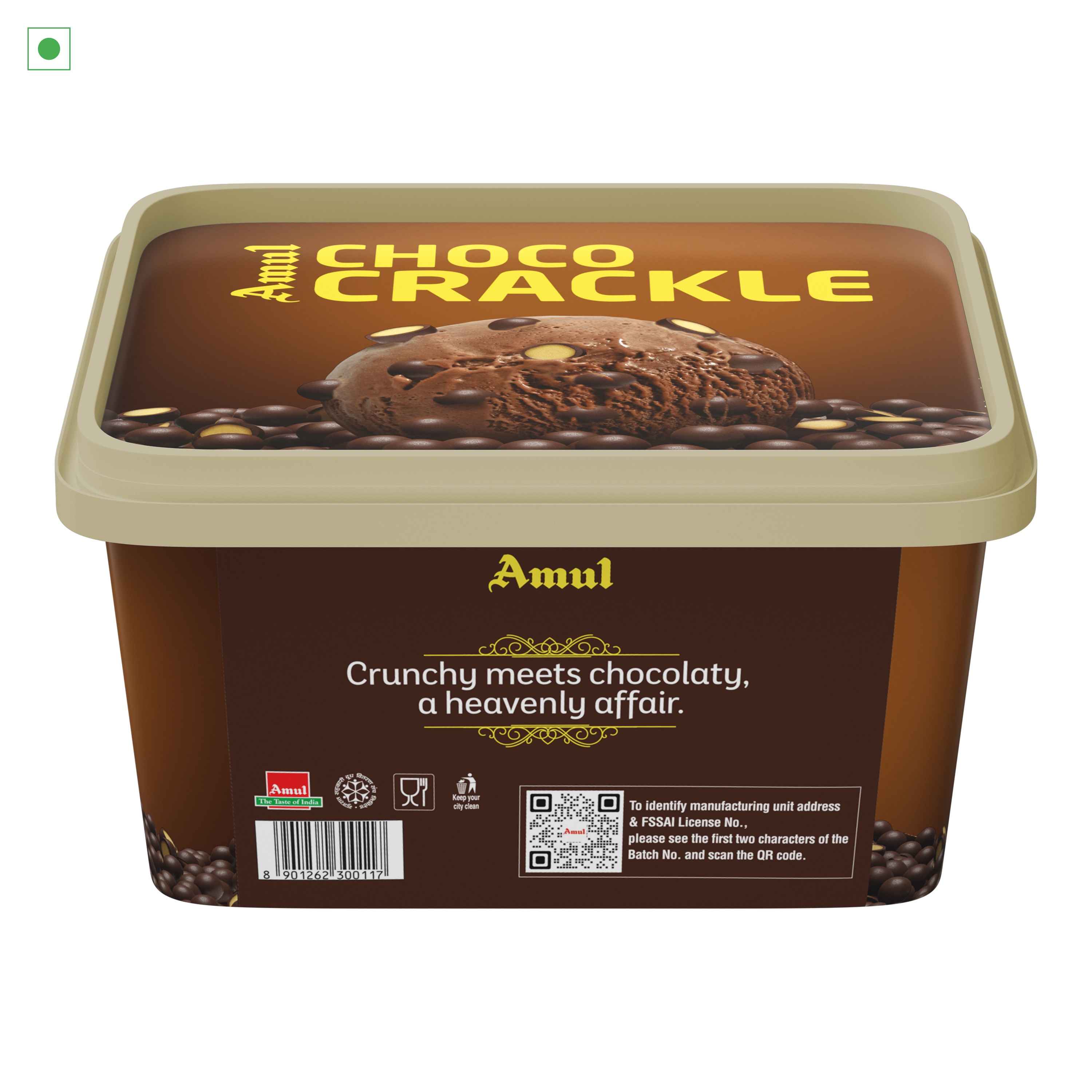 Amul Choco Crackle Ice Cream, 1 L