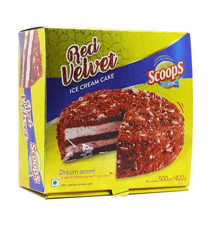 Scoops Red Velvet Ice Cream Cake, 500 ml