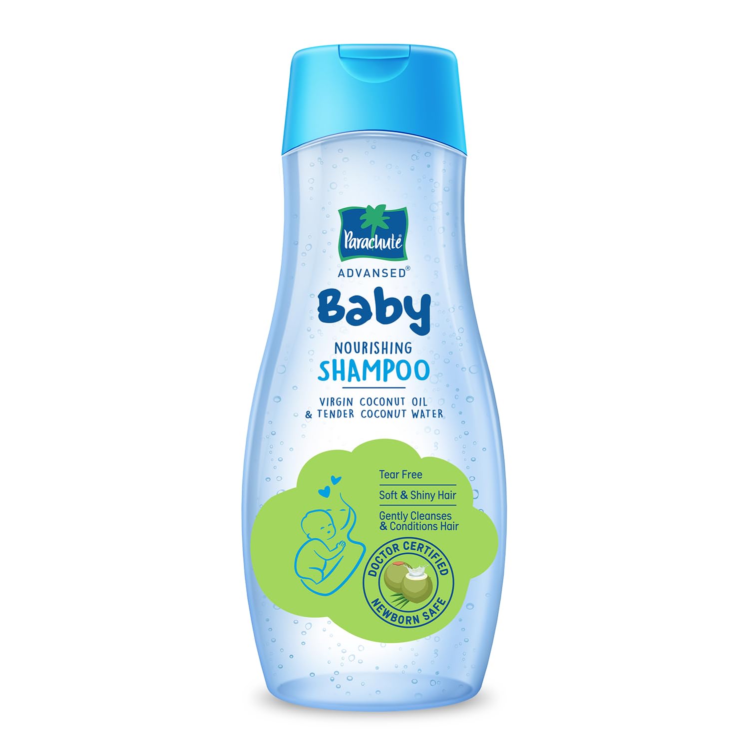 Parachute Advansed Baby Nourishing Shampoo For Kids - Doctor Certified, Tear Free, Tender Coconut Water & Virgin Coconut Oil, Soft & Shiny Hair