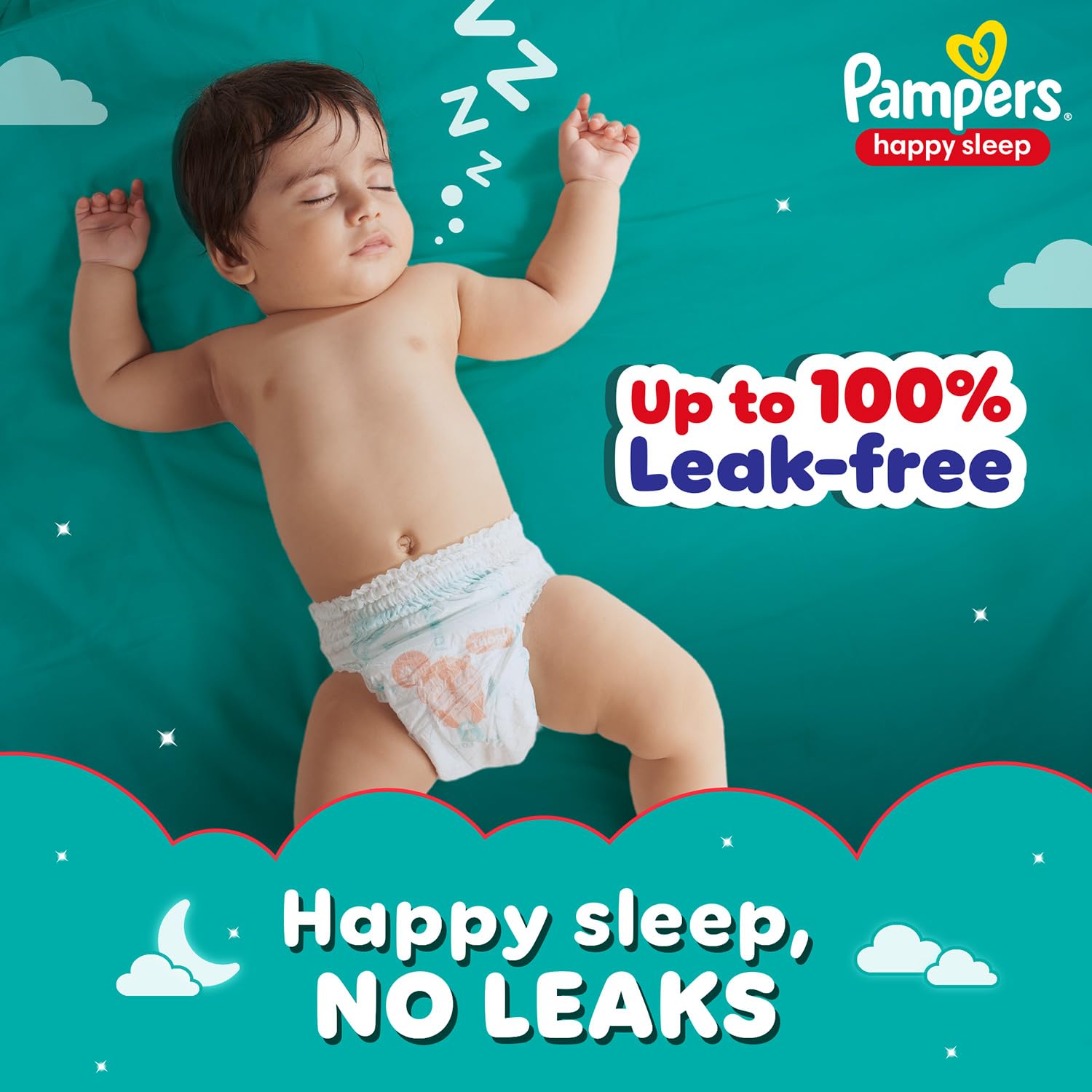 Pampers Happy Sleep Pant Style Baby Diapers - Medium, 7-12 kg, 48 pcs