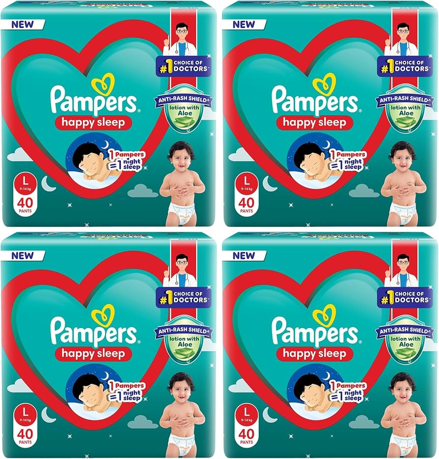 Pampers Happy Sleep Pant Style Baby Diapers - L, 9-14 kg, 40 pcs