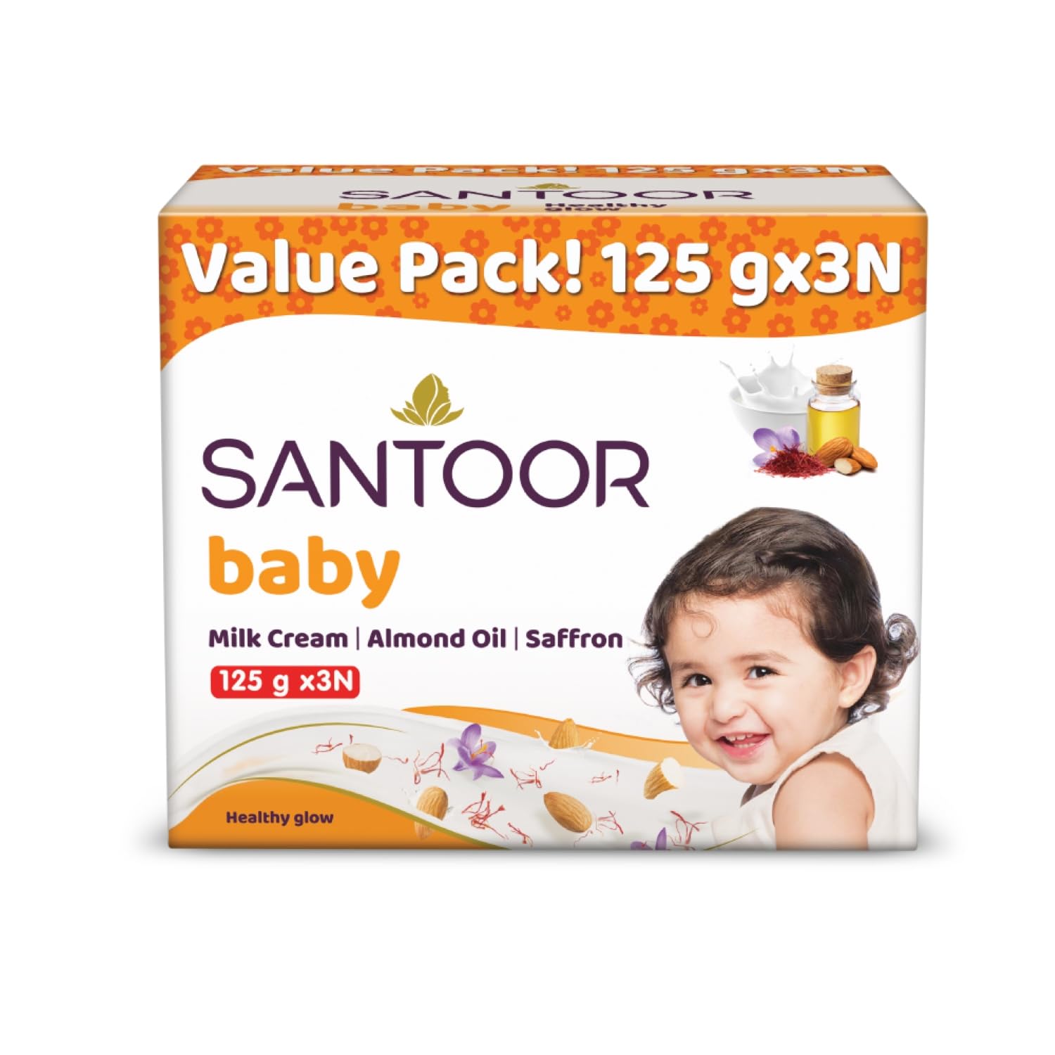 Santoor Baby Soap, 125 g (Pack of 3)