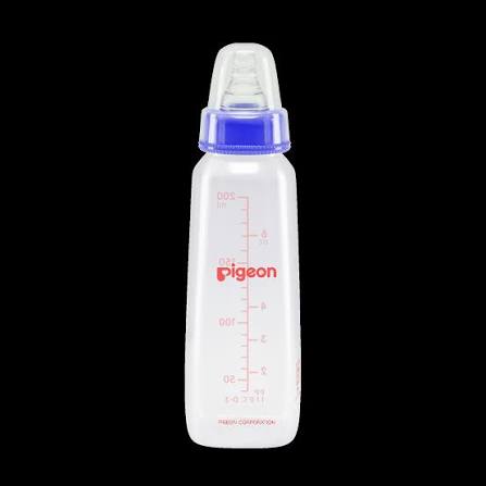 Pigeon Baby Glass Feeding Bottle - 9+ Months, Nipple L, Pale Blue