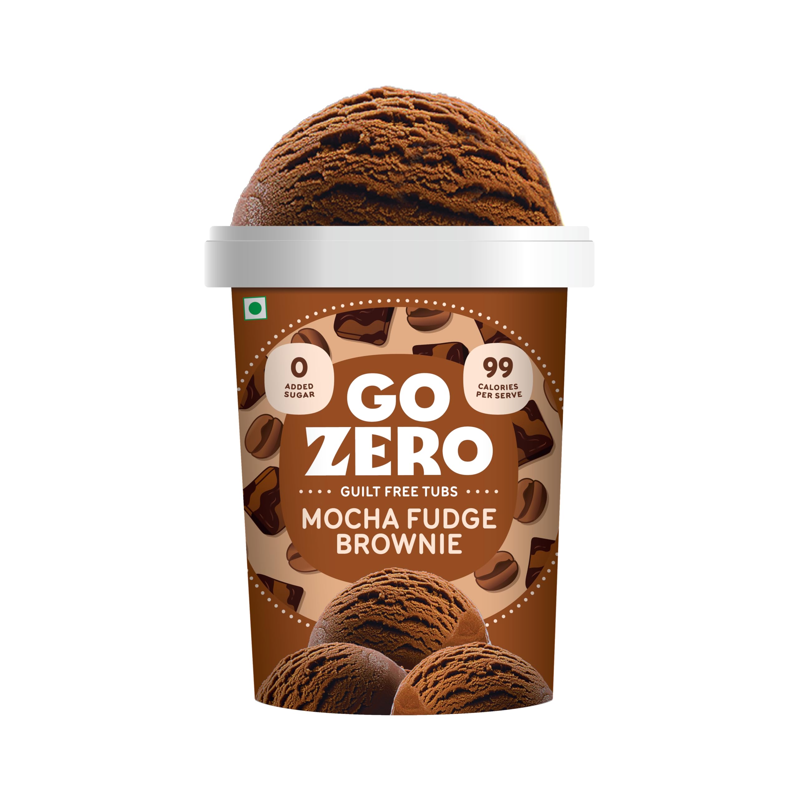 Go Zero Mocha Fudge Brownie Guilt Free Ice Cream, 500 ml Tub