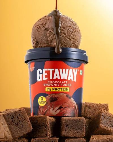 Get-A-Way Chocolate Brownie Fudge Ice Cream - Zero Added Sugar