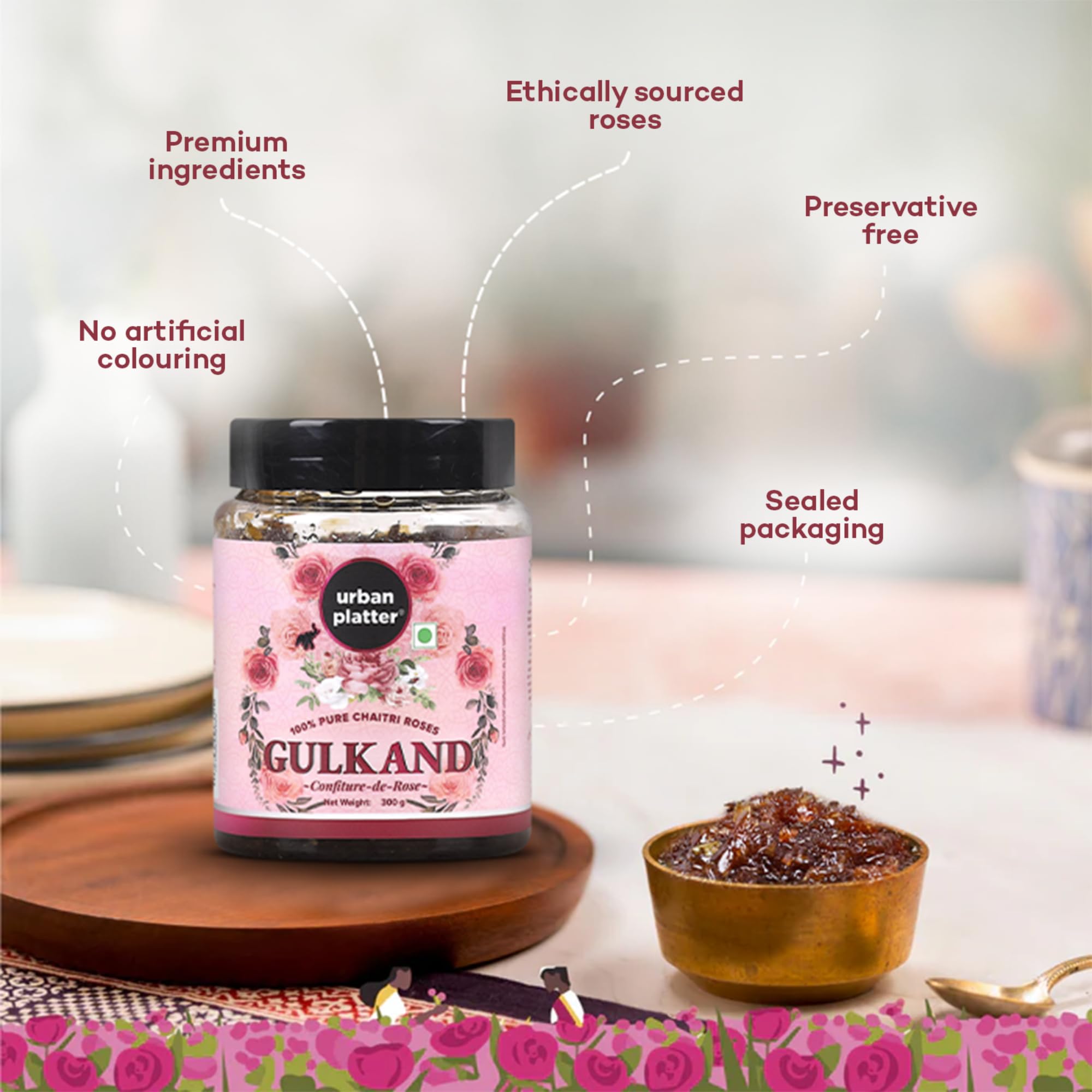 Urban Platter Natural Himalayan Gulkand - Rose Petal Jam
